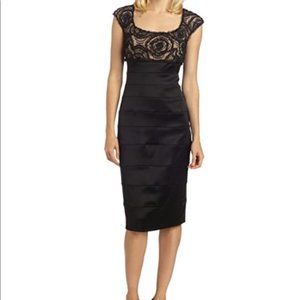 TADASHI SHOJI Scoop Neck Poodle Lace Bust Dress